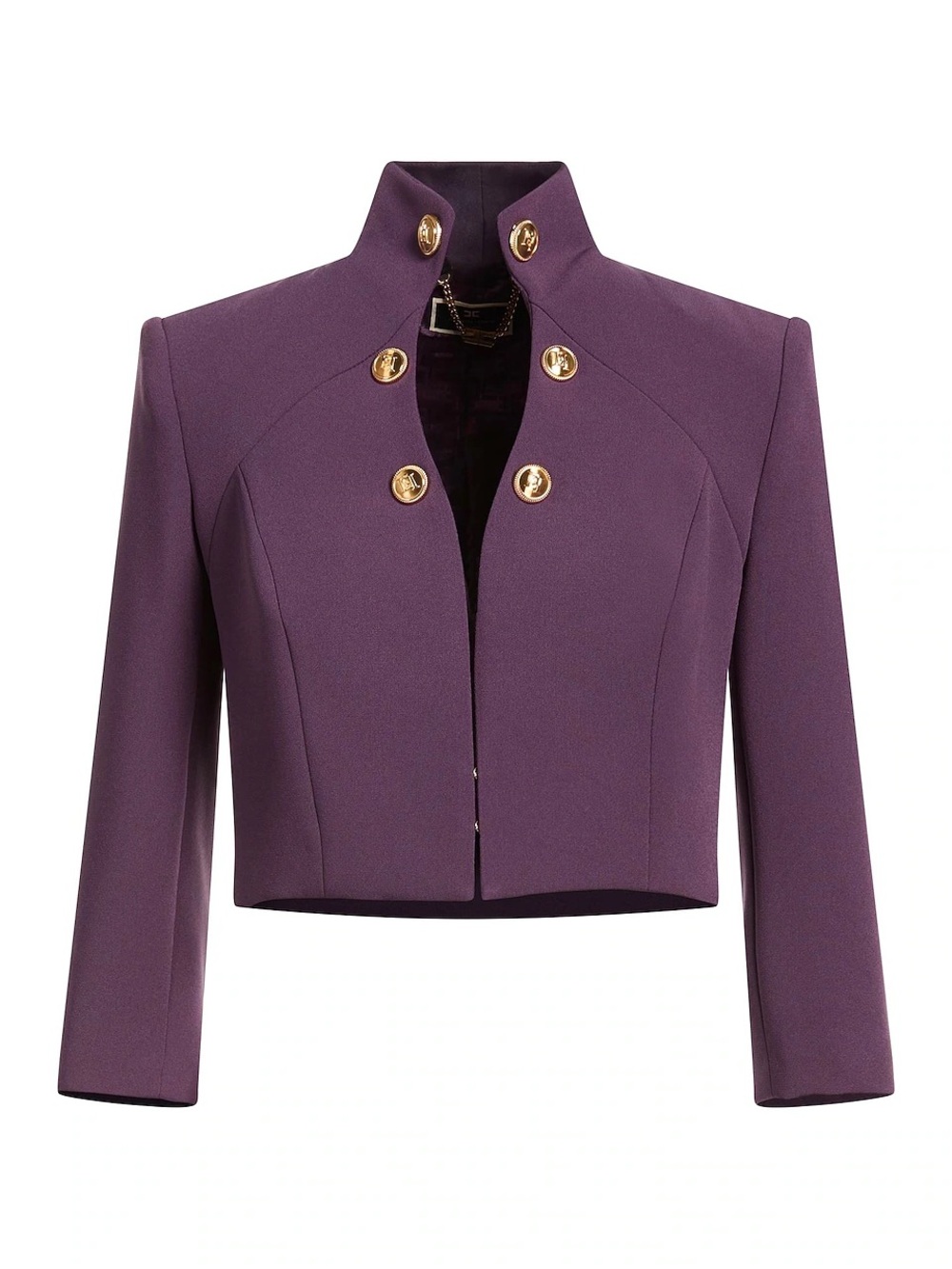 Elisabetta Franchi jacket featuring logoed gold metal buttons